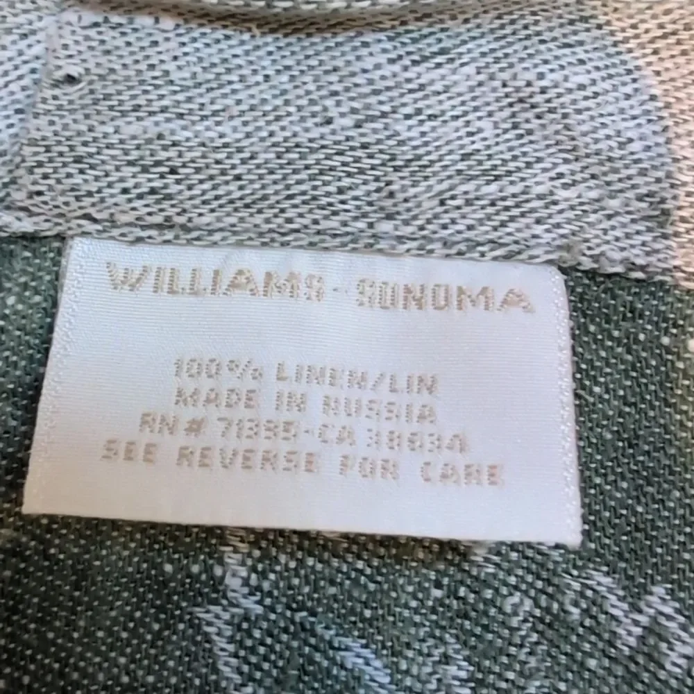 Williams Sonoma Green Linen Autumnal Harvest Fabric Placemats, Set of 4